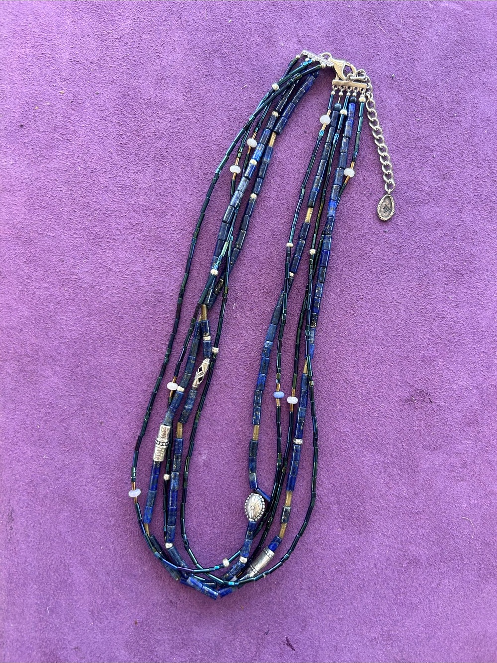 Silpada -Multi-Strand Blue Beaded Women’s Necklace